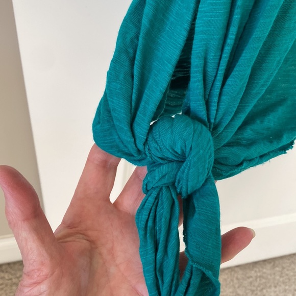 Anthropologie's Lillla P Caribbean Green Asymmetrical Hem Dress w Side Tie XS - Picture 5 of 10